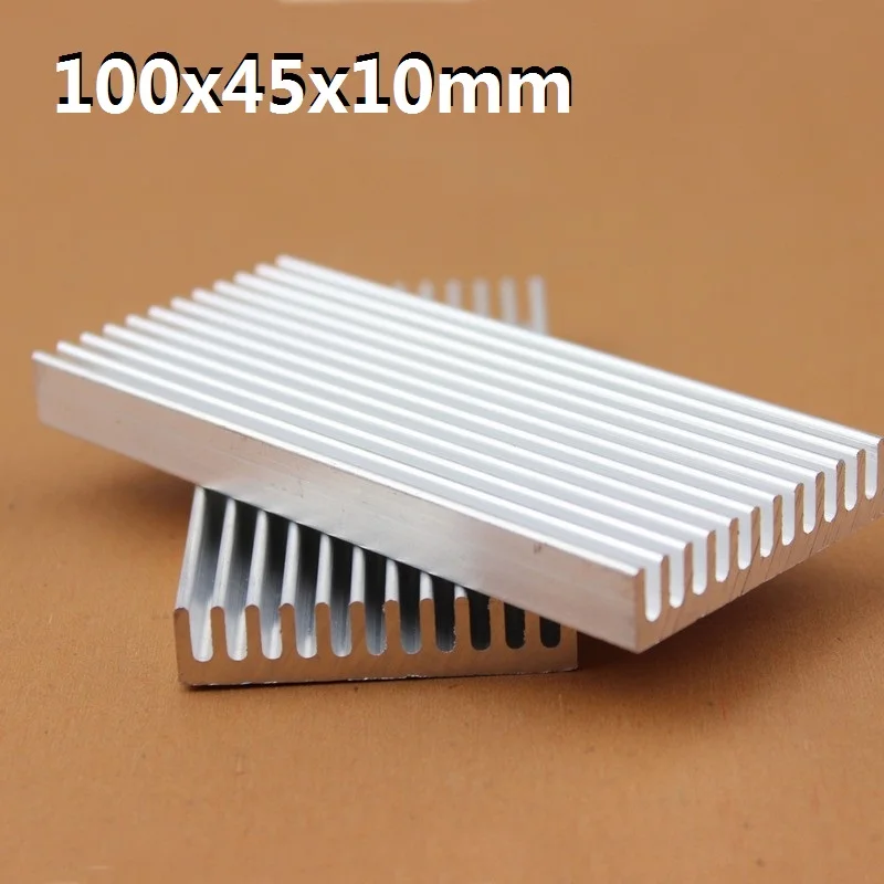 2 Pieces lot 100mm x 45mm x 10mm Aluminum Heatsink Radiator For Chip LED Computer Cooler