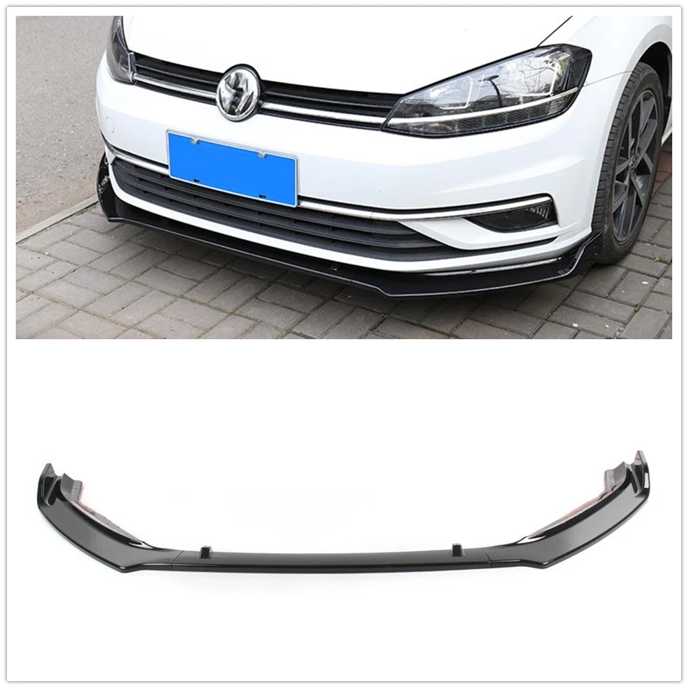 

Front Bumper Spoiler Lip For Volkswagen VW Golf 7.5 Golf7.5 2014 5015 2016 2017 Lower Body Kit Gloss Black Splitter Chin Blade