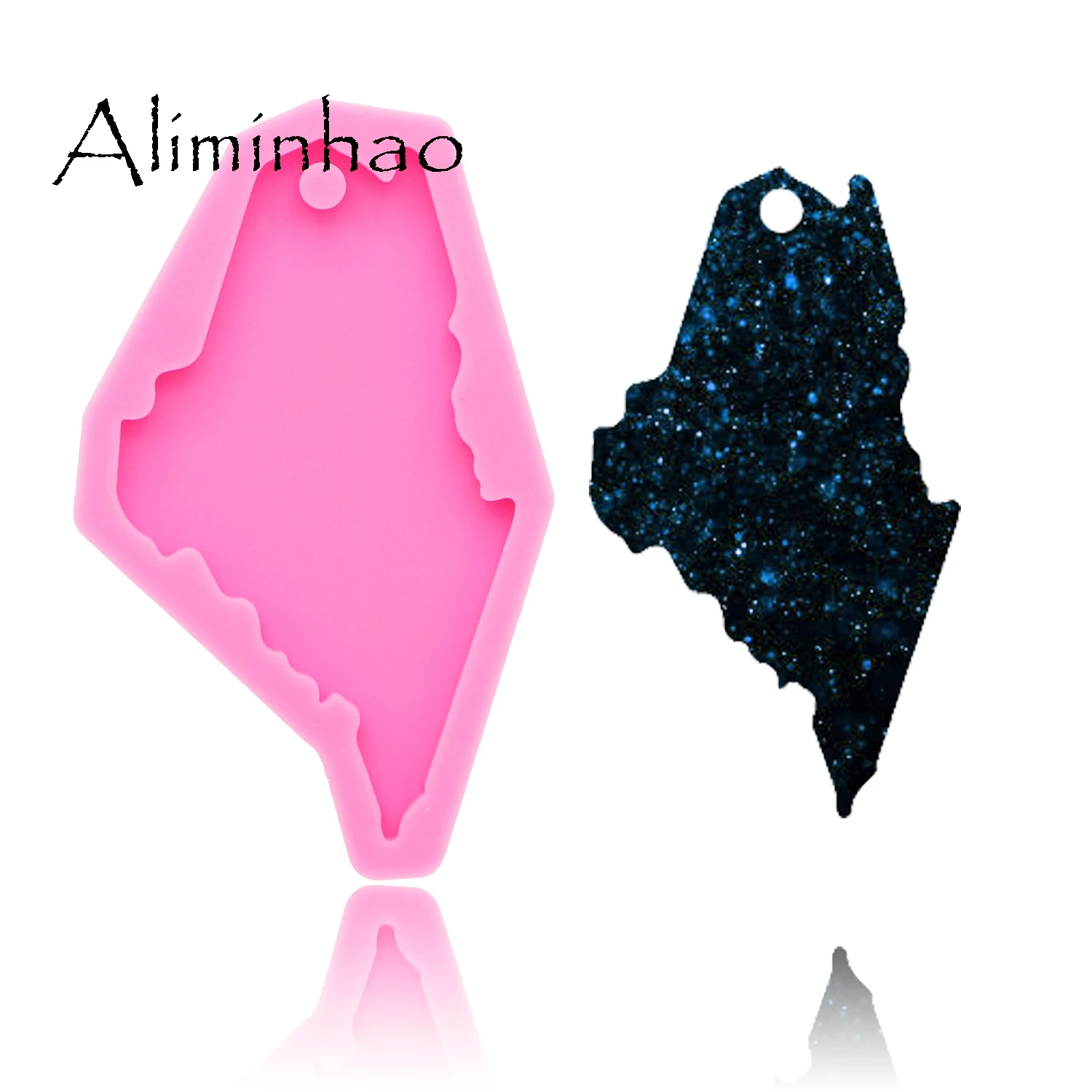 DY0210 Shiny Maine state shape silicone molds DIY epoxy resin molds for jewelry Decorative Craft Keychain Mold wholesale