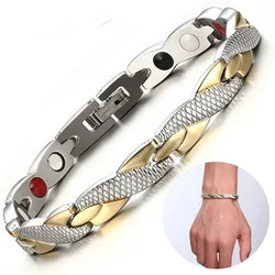 Twisted Healthy Magnetic Bracelet for Women Power Therapy Magnets Magnetite Bracelets Bangles Men Health Care Jewelry Stainless