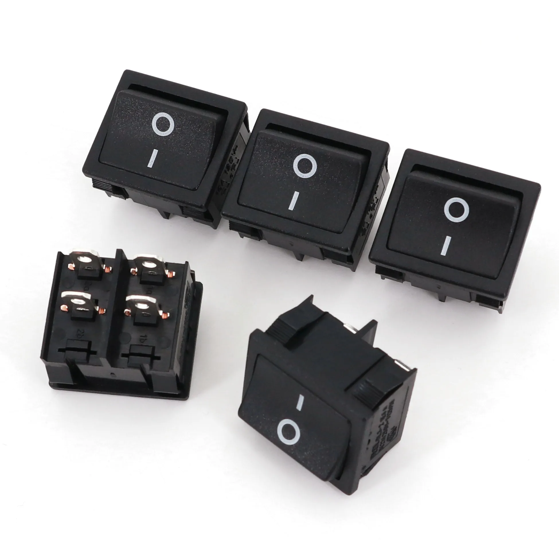 10Pcs 21x24mm RLEIL RL3-2 4Pin ON-OFF 2-Position DPST Mini Rocker Switch 10A/125VAC