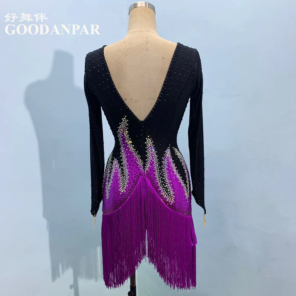 latin dance dress women rhinestones latin dance costume for competition latin dancewear fringes latin costumes sexy latin dress