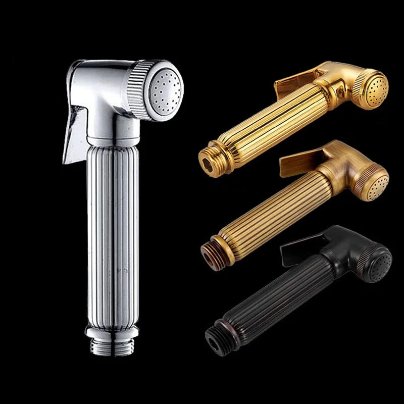 Chrome/Gold Brass Toilet Handheld Bidet Sprayer Shower Head Muslim Shower Bathroom Toilet Shower  Sprayer Portable