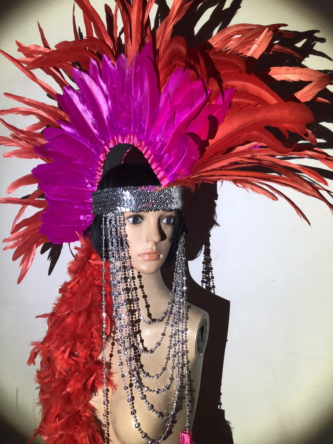 Stage show feather hat sexy indian carnival headgear Club dance headwear