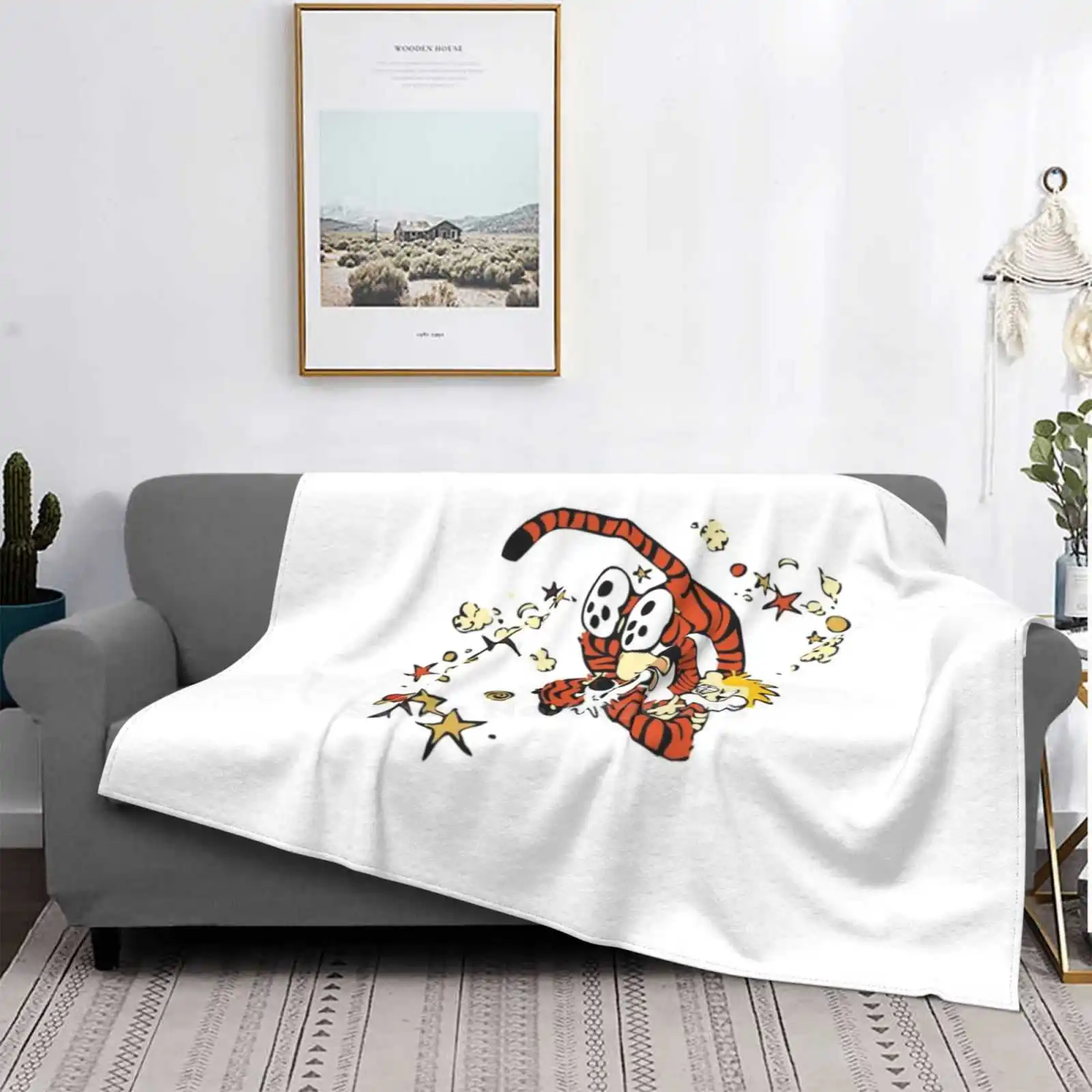 , Calvin , Hobbes , Bill Watterson , Sticker Blanket Soft Warm Travel Portable Blanket The Adventure Bill Watterson Gethuk