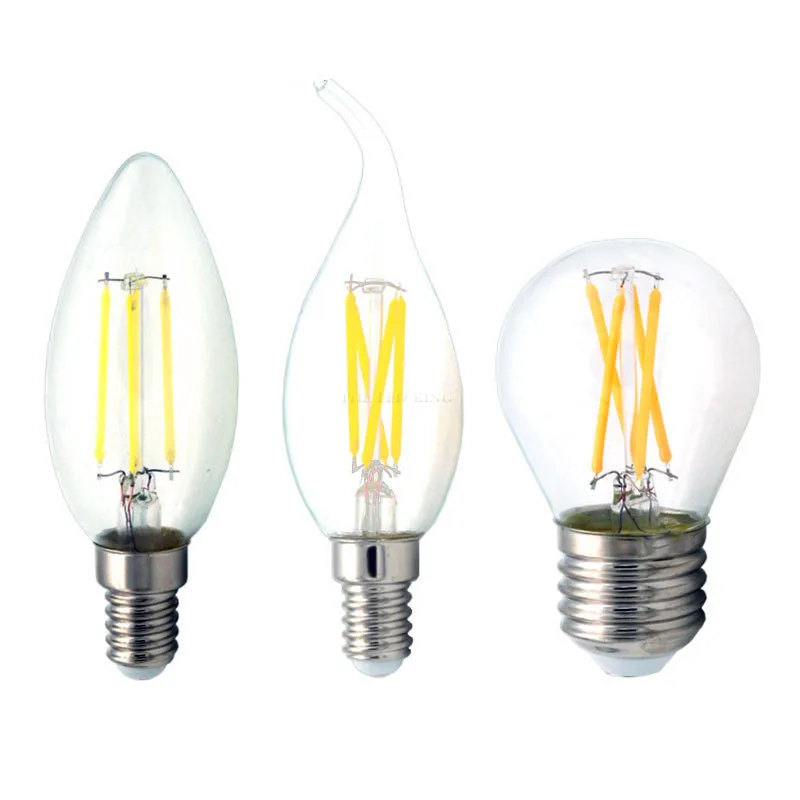 Retro LED Bulb 2W 4W 6W 8W 12W NOT Dimmable E14 E27 Base Warm White Filament AC 220V ST64 A60 G45 C35 C35L Edison Bulbs