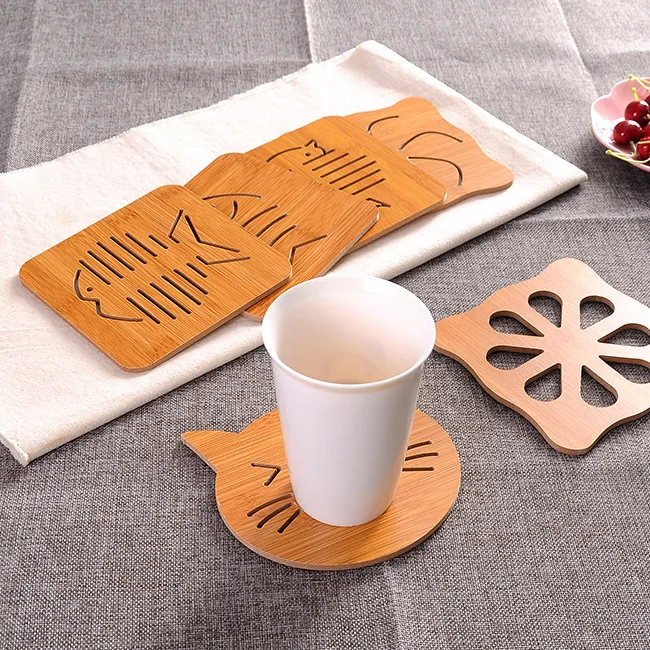 2 PCS Bamboo Trivet Bamboo Trivet Kitchen Bamboo Hot Pads Trivet Heat Resistant Pads Teapot Trivet Coffee Tea Cup Bowel Holder