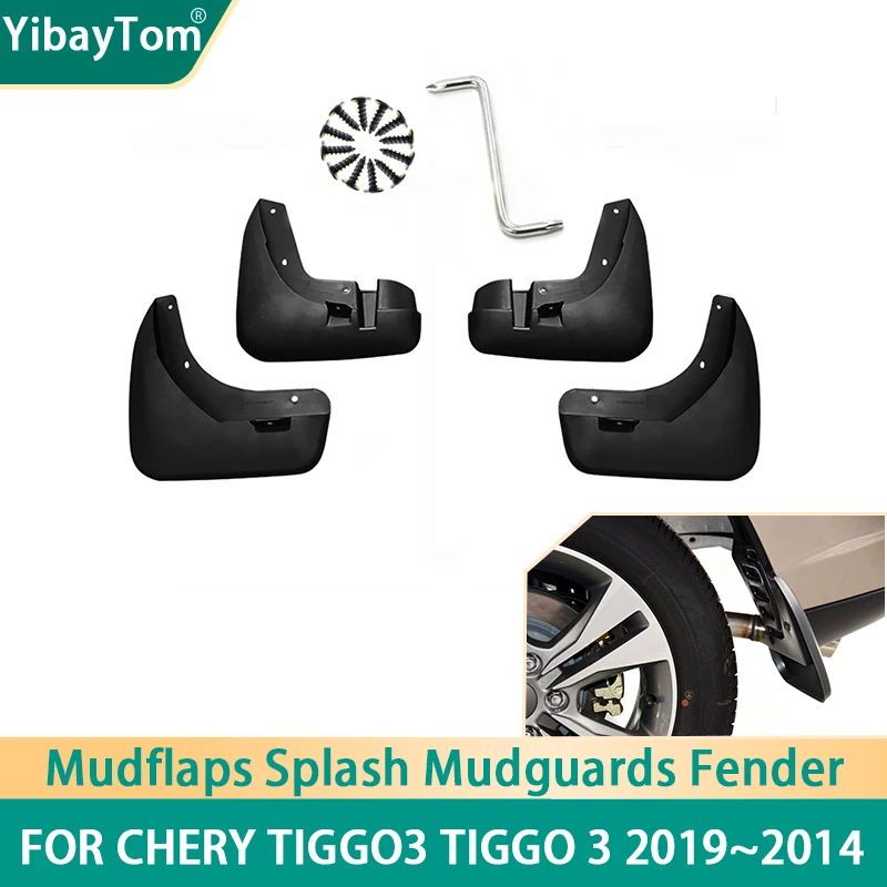 4 pcs Front & Rear Mudflaps Splash Mud Guard Mud Flap Mudguards Fender For Chery Tiggo3 Tiggo 3 2014-2019 Accessories