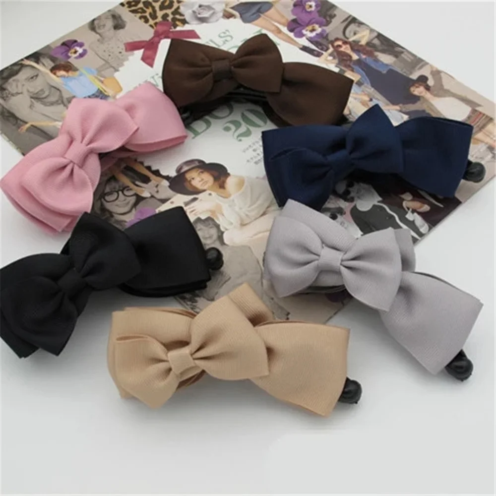 New High-grade fabric double bowknot Banana Hair Clip For Girls Barrette Hair Accessories For Women crab claw clip hairpin