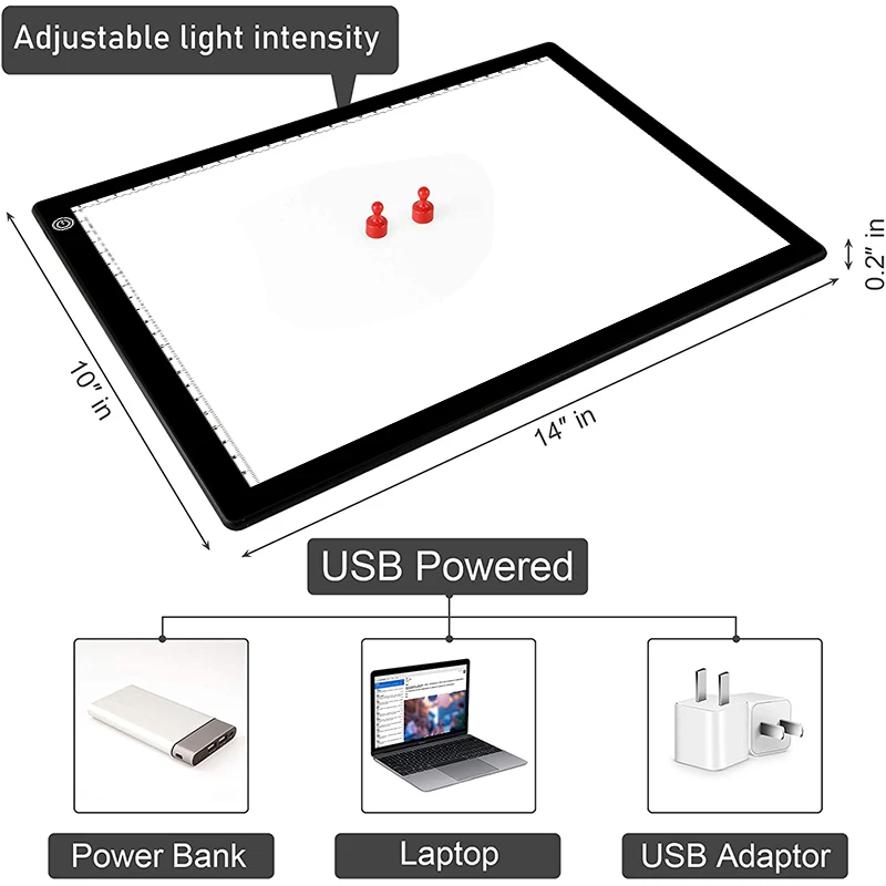 Imagem -05 - Portátil Tracing Light Box Prancheta Magnética Caixa de Luz para Tracing Sketch Pad a4 a3