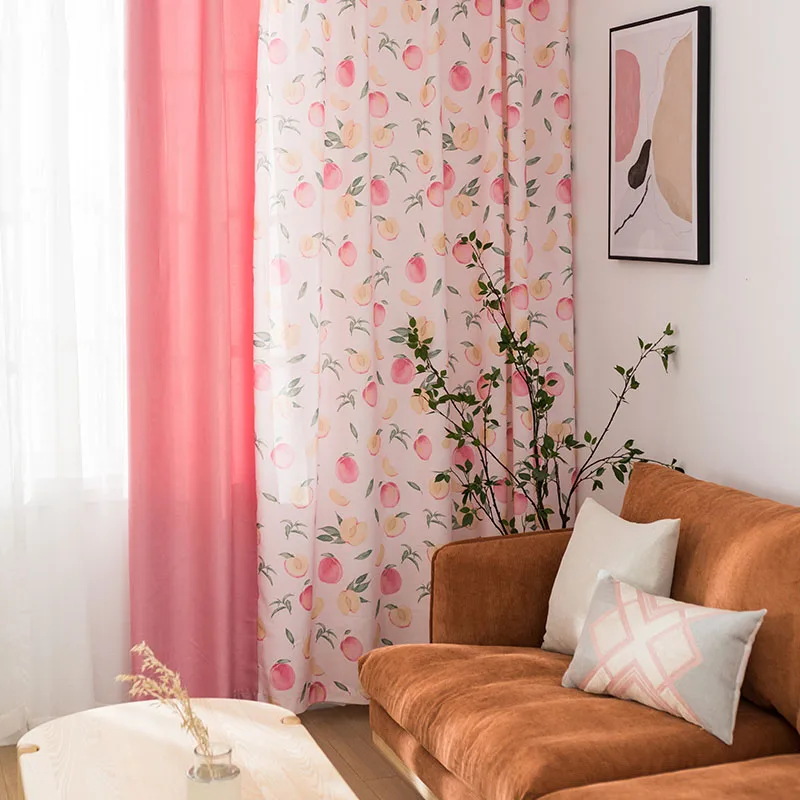 

Bucolic Blackout Curtains For Living Room шторы фатин Para Salon Cortinas Rideau Nordic Minimalist Peaches Girlish Curtain 2025