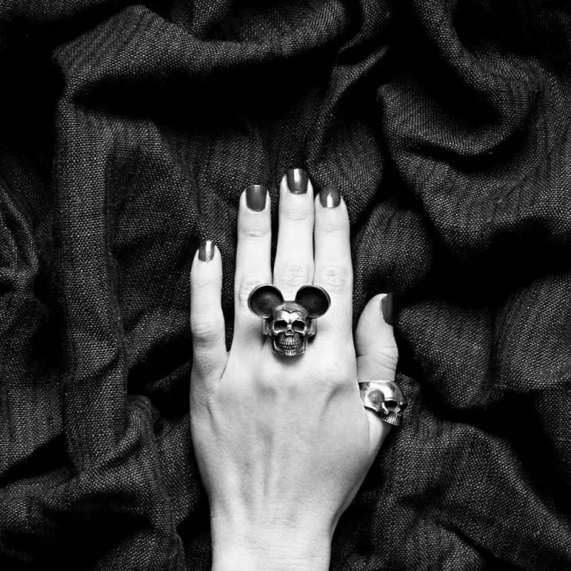 Onlysda Gothic Men's Calvarium Skull Ring Men Motorcycle Men Gothic Stainless Steel Biker Motorcycle jewellery Halloween Gift