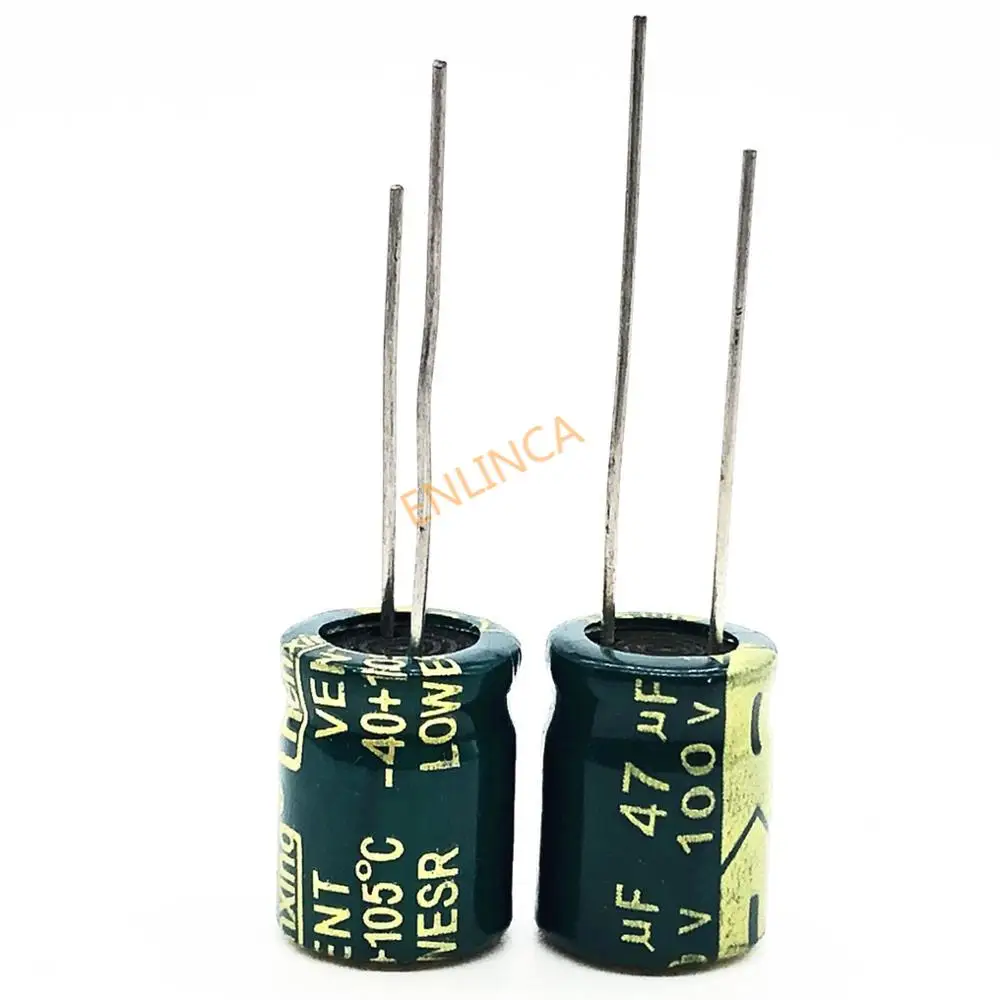10pcs/lot high frequency low impedance 100V 47UF 8*12 20% RADIAL aluminum electrolytic capacitor 47000nf 20%