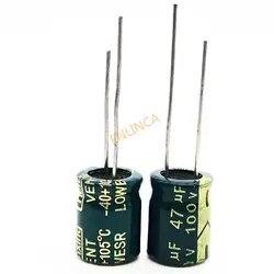 10pcs/lot high frequency low impedance 100V 47UF 8*12 20% RADIAL aluminum electrolytic capacitor 47000nf 20%