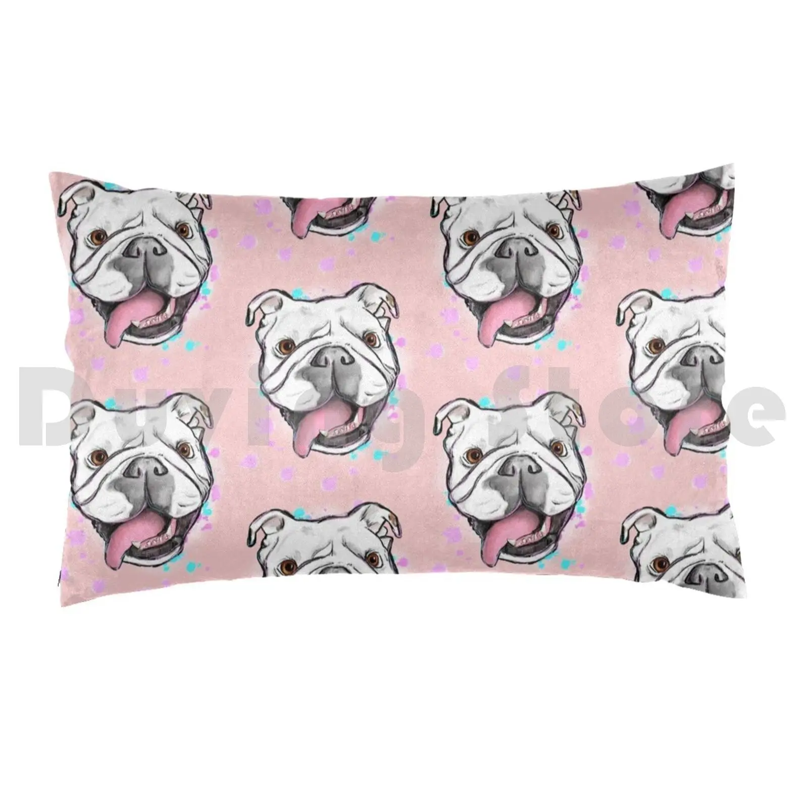 Princess Buttercup In The Pink Pillow case 3157 Bulldog English Bulldog Bully Dog Pet