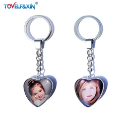 Custom Heart Photo Car Keychain DoubleSide Mother's Day Customized Love Key Chain Personalized Gift Creative Baby Birth Keyring