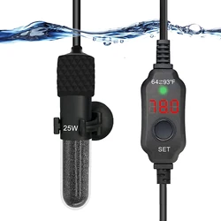 110V/220V Mini Aquarium Heater Heating Rod Small Fish Tortoise Tank Heater Submersible External LED Digital Temp Controller