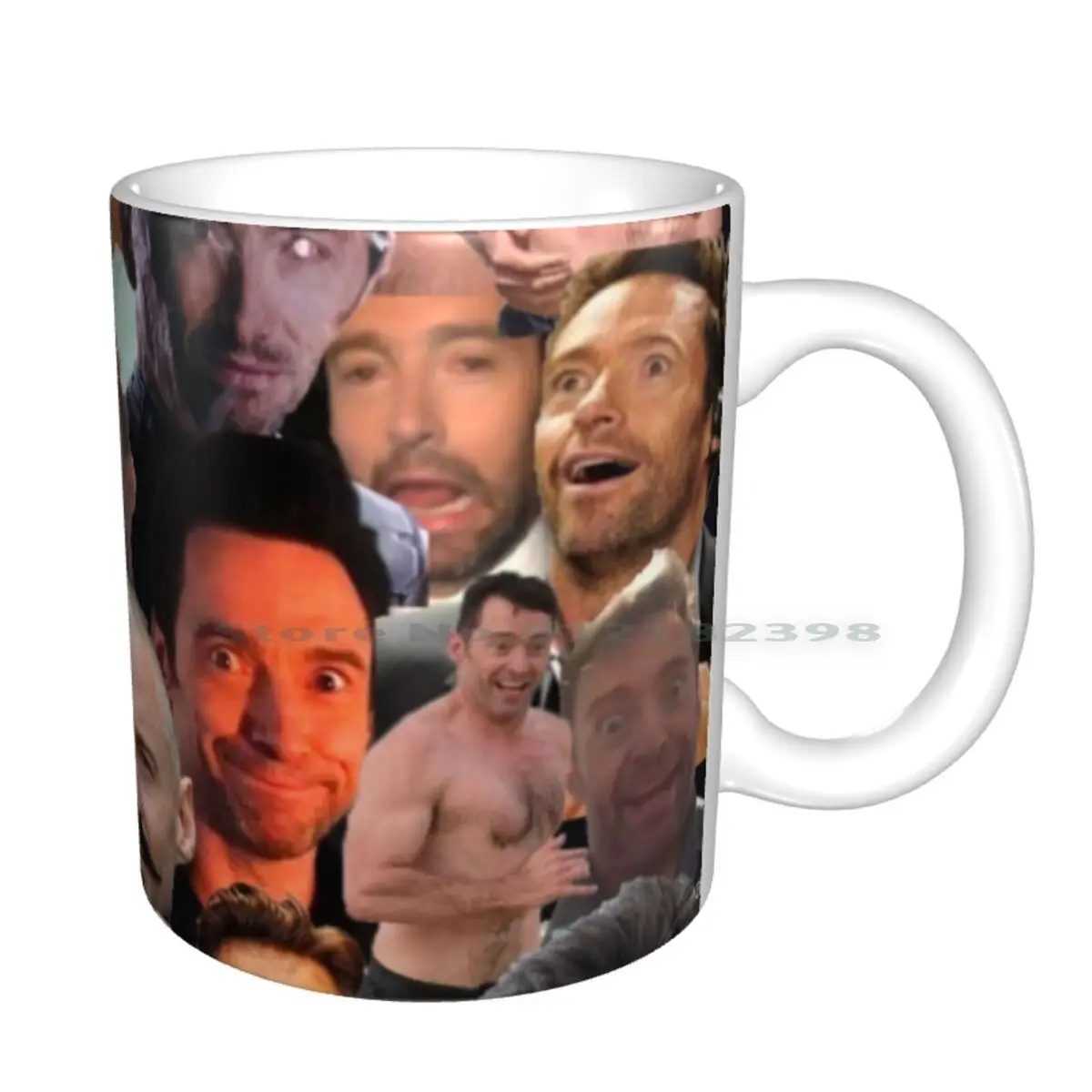 Hugh Jackman\'s Many Faces Ceramic Mugs Coffee Cups Milk Tea Mug Hugh Jackman Hugh Hackman Collage Tumblr Collage Creative