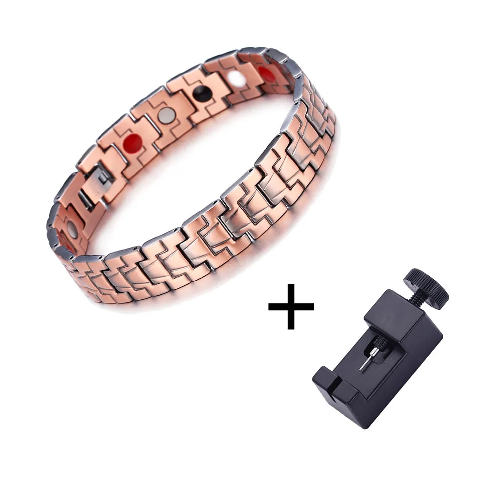 100% Pure Copper Germanium Magnetic Bracelet for Men Therapy Energy Bracelet Health Care Male Jewelry