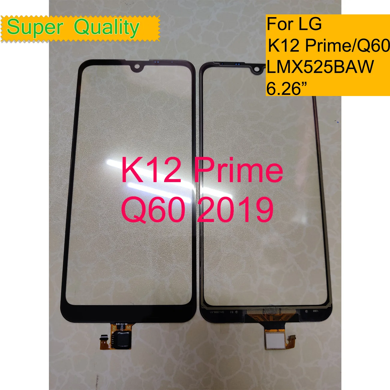 

10Pcs/Lot For LG K12 Prime LMX525BAW X525 Touch Screen Panel Sensor Digitizer Front Glass Outer Lens For LG Q60 Touch With OCA