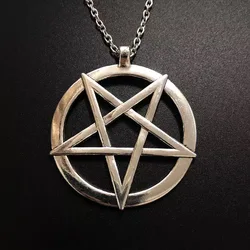 Fashion Inverted Pentagram Pendant Satanic Symbol Necklace Unisex Amulet Jewelry