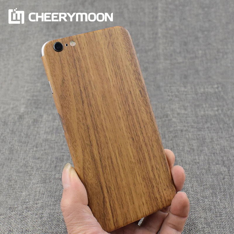 

Dropshipping Wood Grain Decorative Stickers For iPhone 6 6S 7 8 5s SE Plus 13 12 iPhone7 Protector For iPhone13 Back Film