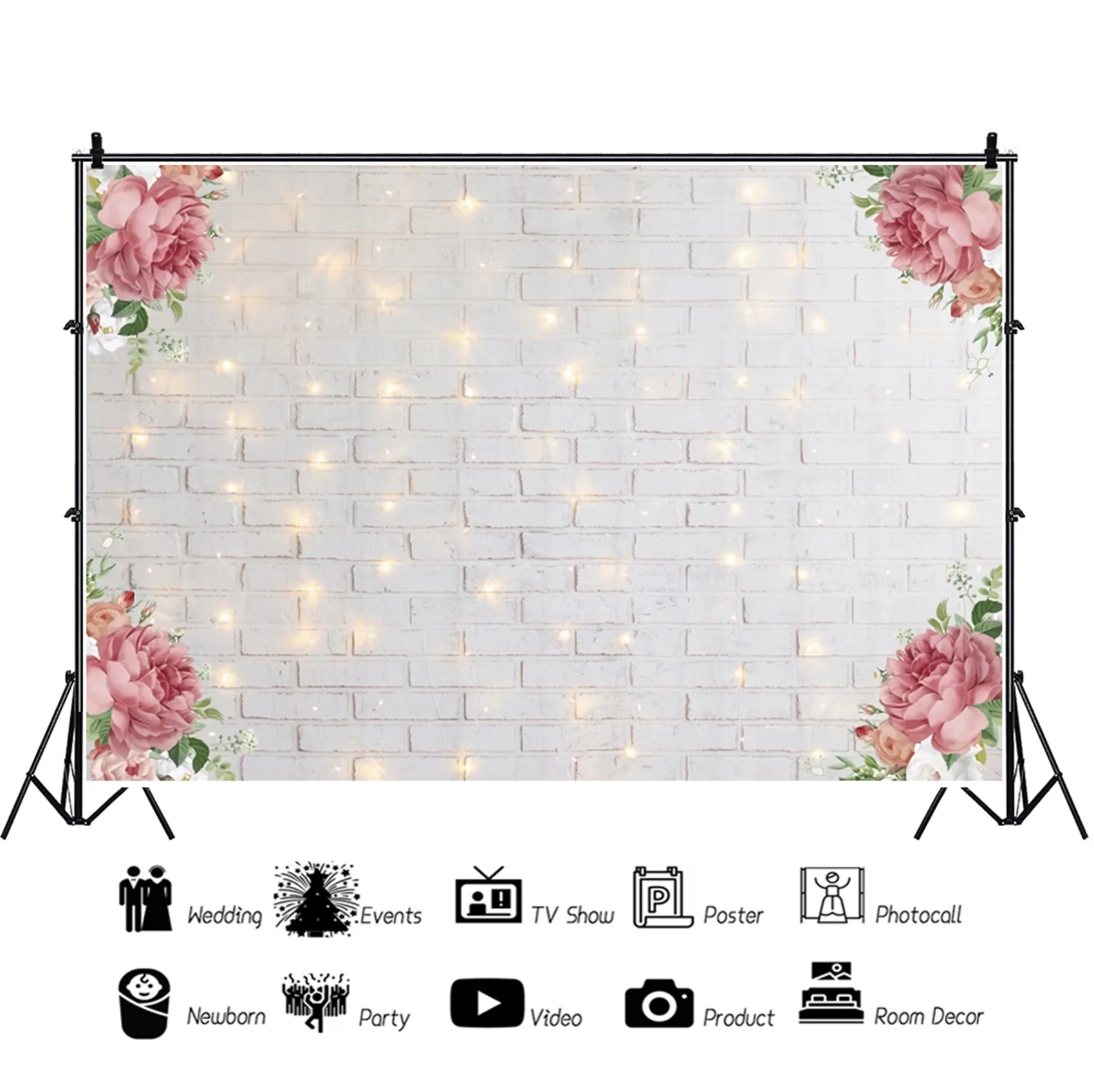 Yeele Brick Wall Backdrop Photocall Spots Flower Birthday Weeding Party Decor Photography Background Photo Studio Photographic