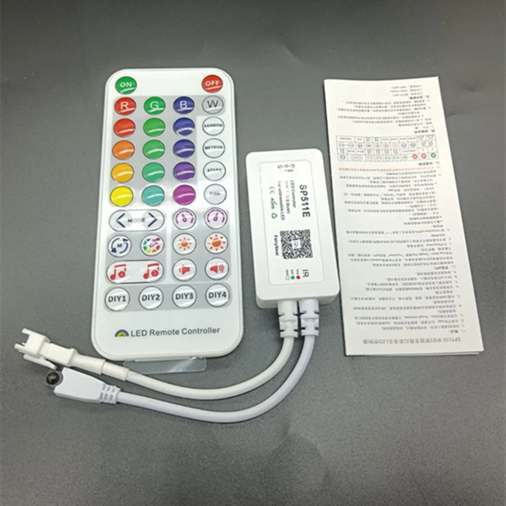 SP511E Wifi Muziek Led Controller Voor WS2812b WS2811 Adresseerbare Pixel Rgb Led Strip Dual Output Alexa Smart Voice App Controle