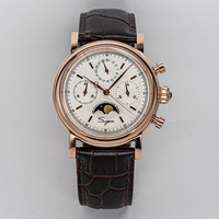 Sugess Pilot Chronograph Mechanical Watches Men Waterproof Original ST1908 Movement Moon Phase Calendar Wristwatch Swanneck 2022