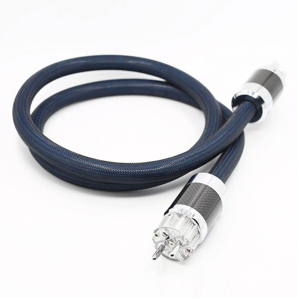 P111 Bạc cao cấp Mạ OFC Hifi Cáp Sợi Carbon mạ Rhodium AC EU AU MỸ cắm điện Nguồn dây Điện Nguồn dòng CD