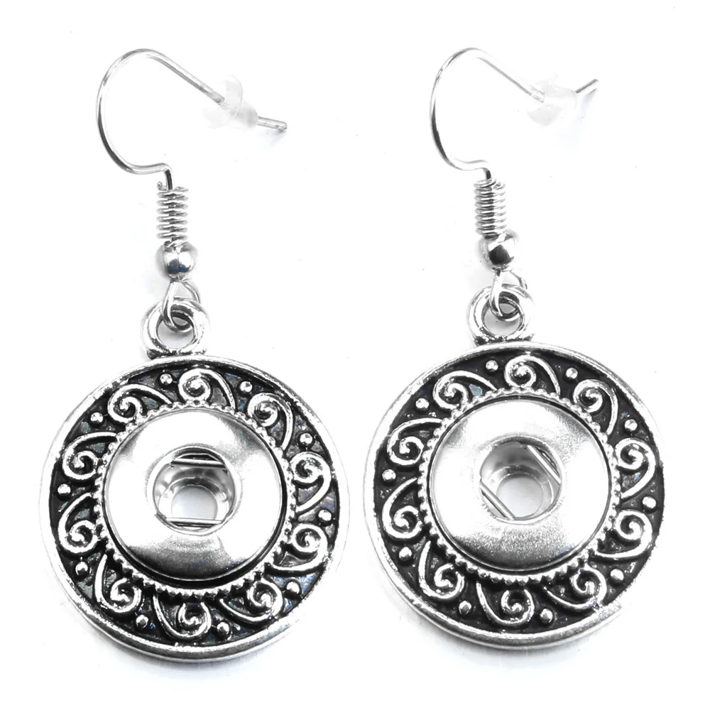 Snap Jewelry Earring Metal 12mm Snap Button Earrings Eardrop Mini 12mm Snap Earring Charm Buttons