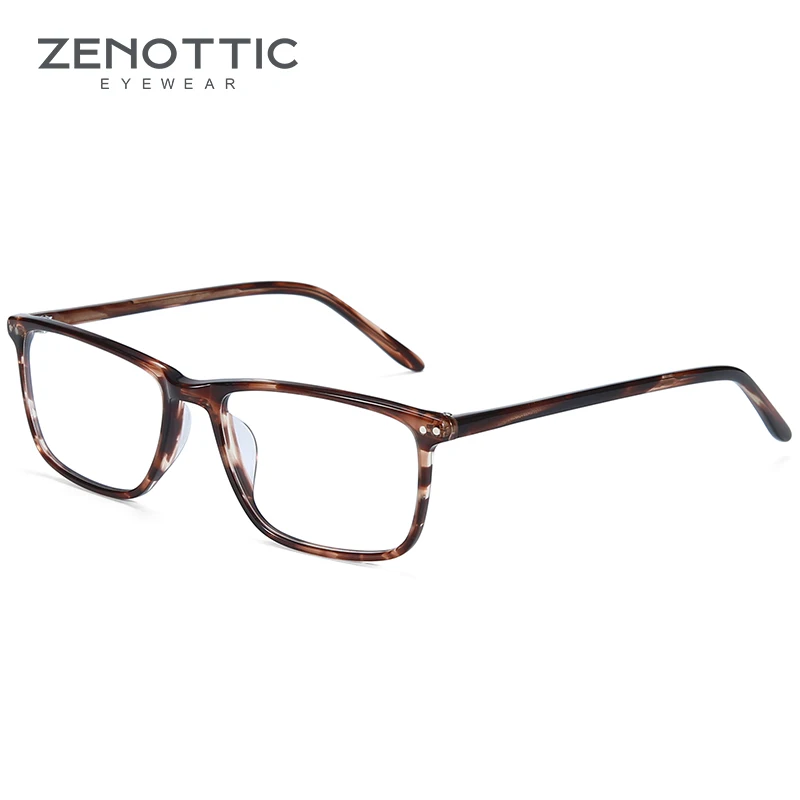 ZENOTTIC Prescription Glasses Acetate Square Optical Eyewear Anti-blue light Hyperopia Myopia Photochromic Women Men Eyeglasses