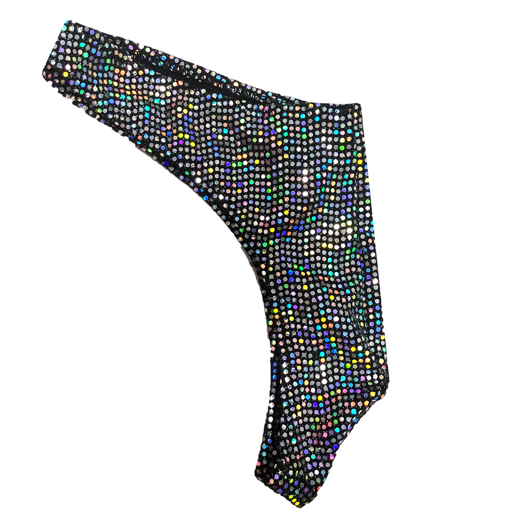 Masked staffs  Men\'s shiny oversized T-shirt sexy solid bikini high score sexy bikini pants shiny pearlescent pants