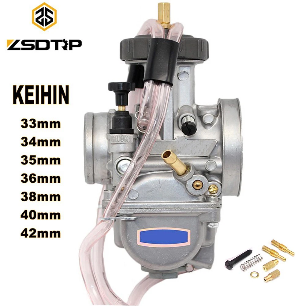 ZSDTRP-Gaźnik motocyklowy KEIHIN PWK w rozmiarach 33 34 35 36 38 40 42 mm, karburator do motocykli i skuterów, części wymienne do motorów wyścigowych i terenowych ATV z silnikiem z turbiną o pojemności 250cc