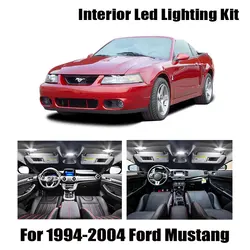 10 Bulbs White Interior LED Car Map Dome Light Kit Fit For 1994-2000 2001 2002 2003 2004 Ford Mustang Trunk Cargo License Lamp