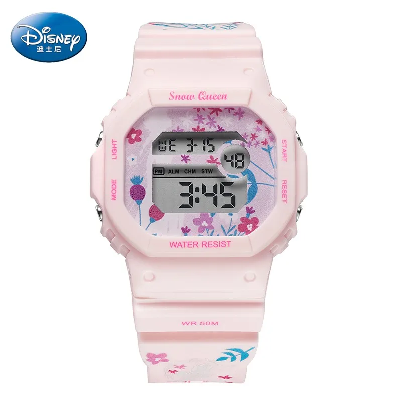 

Disney Frozen Children Rectangle Graffiti Sport Digital Wristwatch 50m Waterproof Girls Boys Student Gift Clock Youth Snow Queen