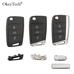 Okeytech, case de chave de carro remoto, capa com 3 botões para volkswagen passat golf 7 mk7 skoda seat leon, skoda octavia