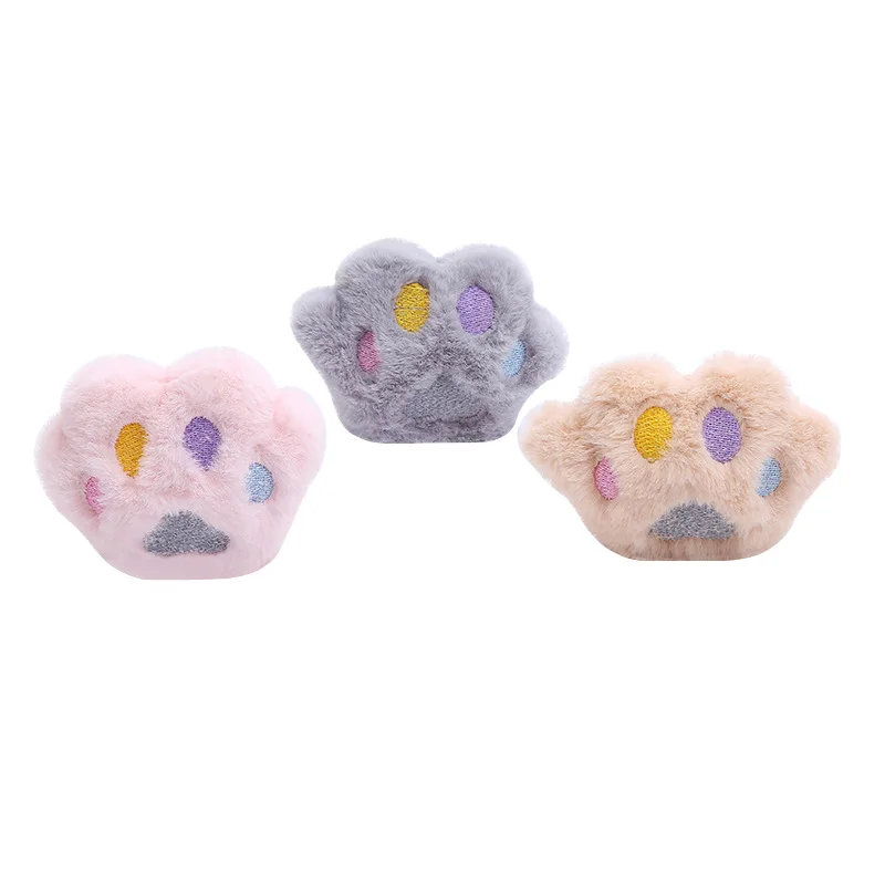 Cat toy plush Material cat paw shape catnip toy Soft plush embroidery Cute and funny cat interactive toys A good toy for cats