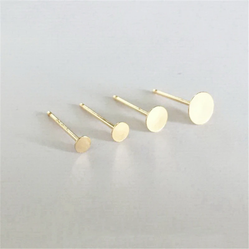 14K Gold Filled 3MM/4MM Coin Earrings Gold Jewelry Gold Filled Stud Earrings Brincos Pendientes Oorbellen Boho Women Earrings