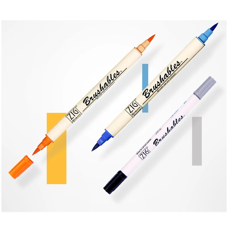 Japan Kuretake 7700 Dual Tip Brush Pen Drawing Markers Brushpen Lettering Pen Handlettering Art Markers Pastel Brush Markers