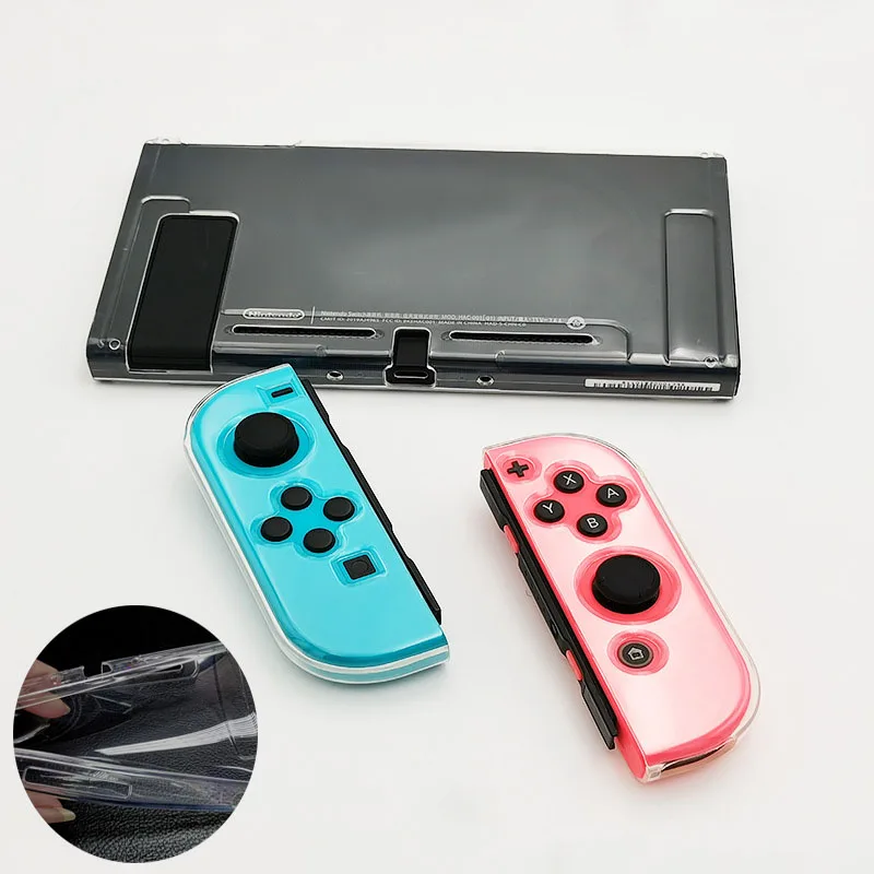 Joycon-funda protectora suave de TPU transparente para consola Nintendo Switch NS, Protector trasero transparente, Joy-con