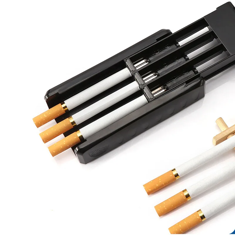 1Pc Triple Tubes Cigarette Rolling Machine Portable Tobacco Roller Cigarette Rolling Maker Tool For Cigarette Making 8.0MM