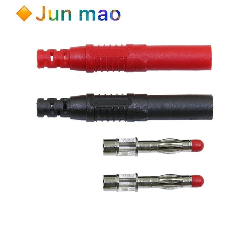 2 sztuk 4mm mężczyzna wtyczka bananowa prosto izolowane drutu bezpieczeństwa lutowane DIY złącza Instrument test wtyczki wysoki prąd wskaźnik napięcia — zdjęcie 3