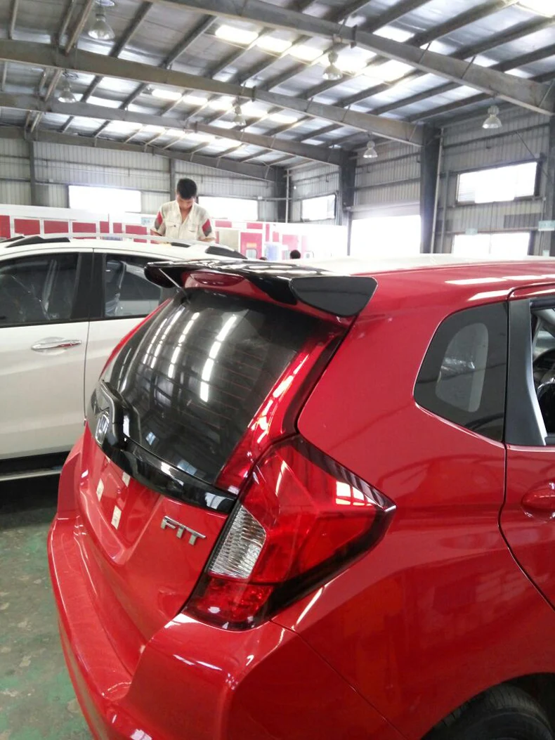 For Honda Fit / Jazz 2014 2015 2016 2017 Car Decoration Rear Spoiler High Quality ABS Material Unpainted Roof Tail