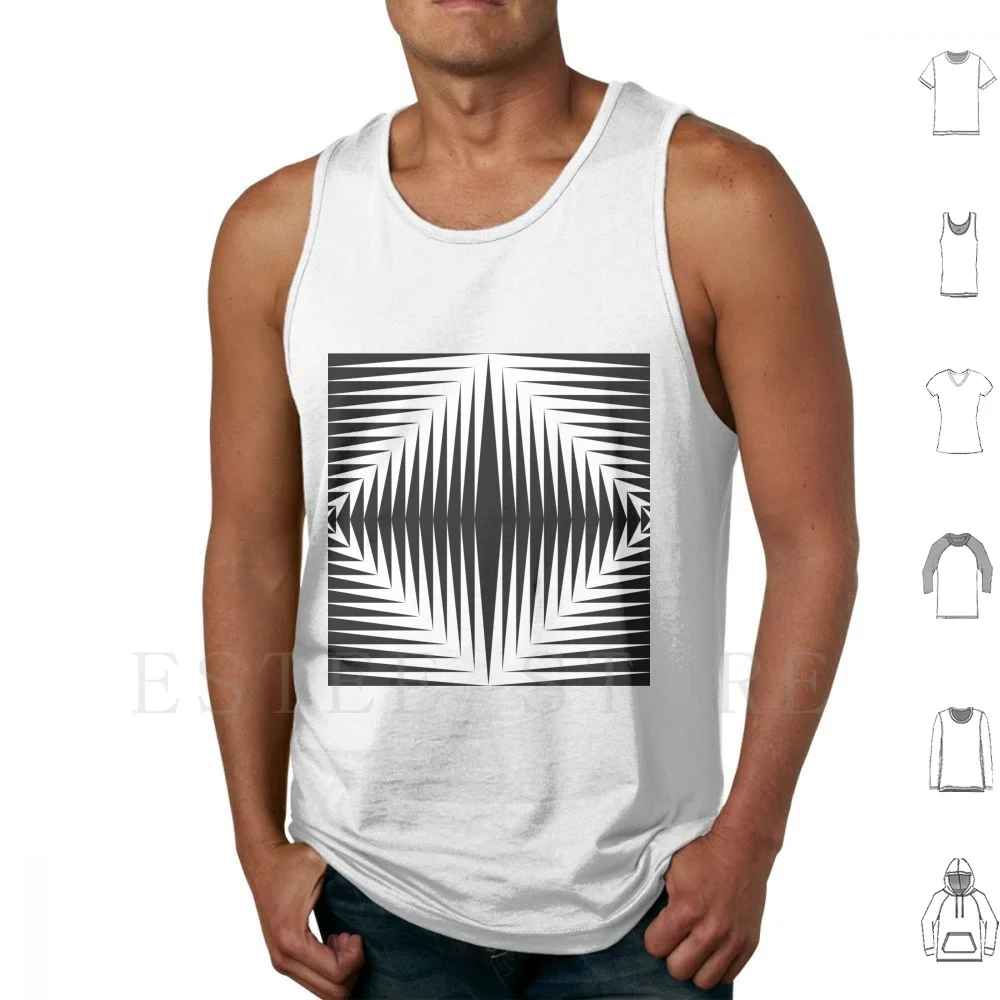 Tank Tops Vest Sleeveless Pattern Minimalist Black White Black And White Abstract Geometric Tooth Mouth Sharp Line Row