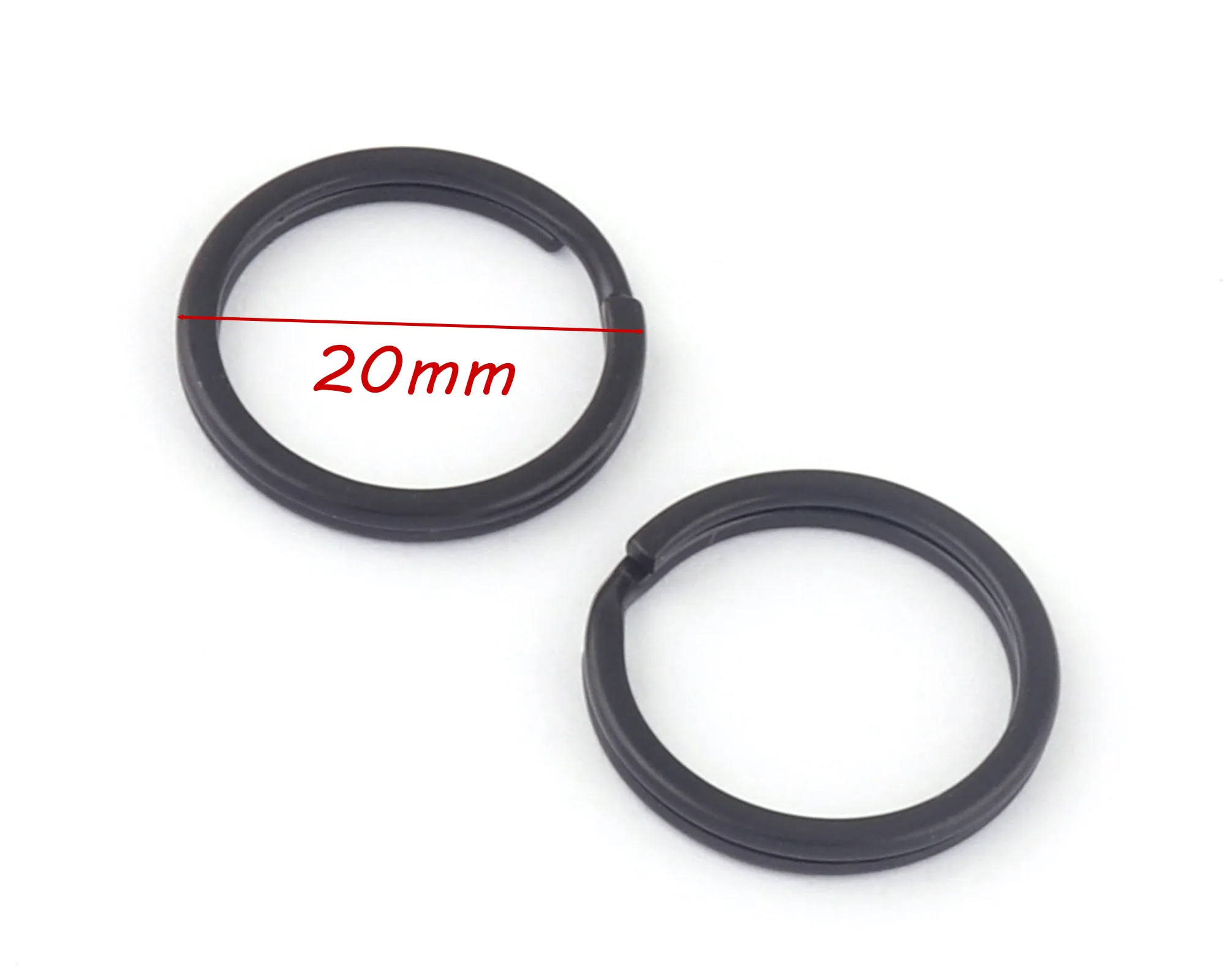 20mm Black Double Split Round Jump Ring Clip Jewelry Making Metal Clasp Connector Purse Making Hardware Webbing Key Ring 8Pcs