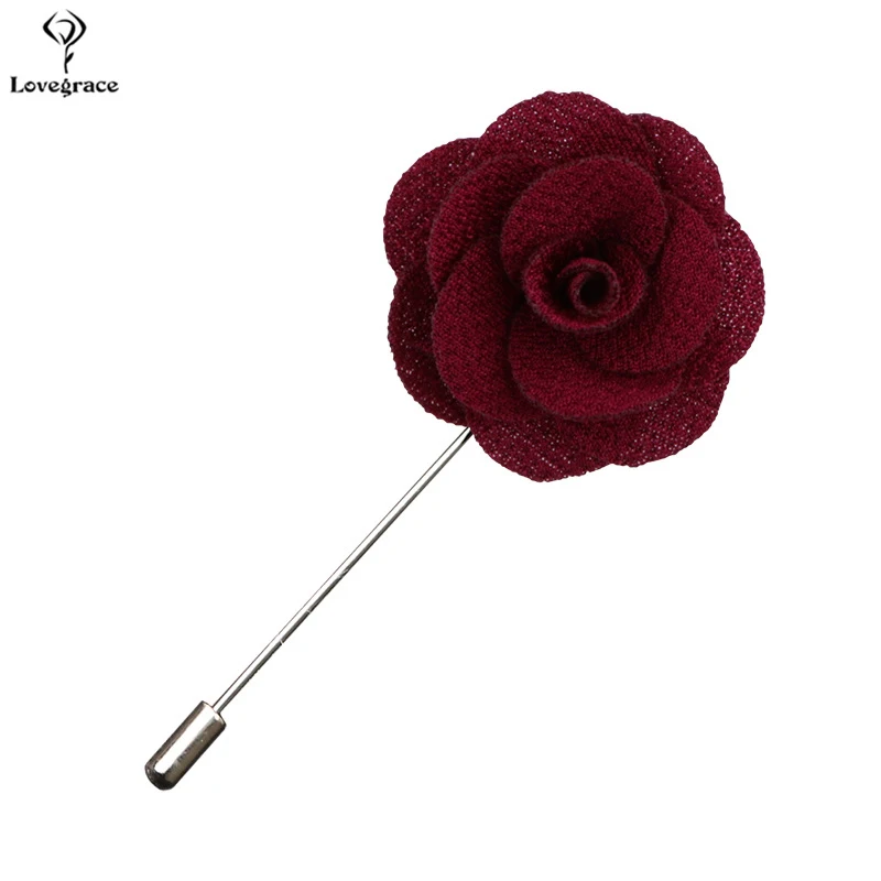 Lovegrace Boutonniere Men Brooch Pins Wedding Groom Buttonholes Groomsmen Rose Flower Prom Wedding Party Dress Decor Accessories