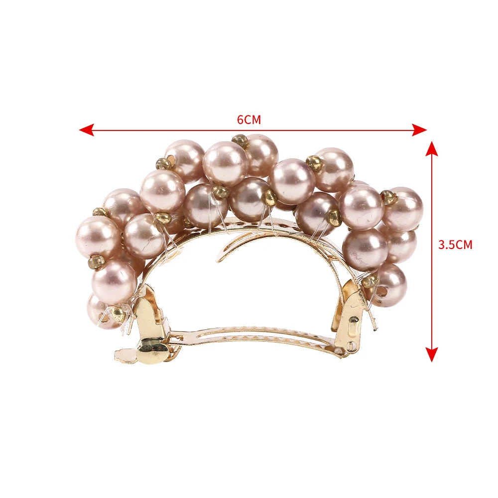 Haimeikang Fashion Girls Metal Rhinestone Hair Clips For Women Hair Barrettes Ponytail Clip Hairpins Pearl Hair Accessories