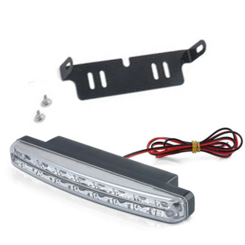 Luz de coche 8 LED DRL antiniebla, conducción diurna, lámpara blanca