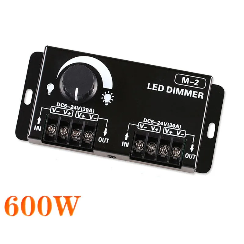 led strip dimmer controlador 600w 1200w 60a alta potencia dc 5v24v brilho escurecimento interruptor de botao ajustavel para modulo de tira led 01